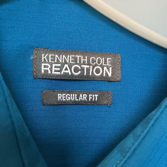 Kenneth Cole Shirt Men’s Medium Reg Reaction Blue Long Sleeve Button Up - Picture 3 of 9